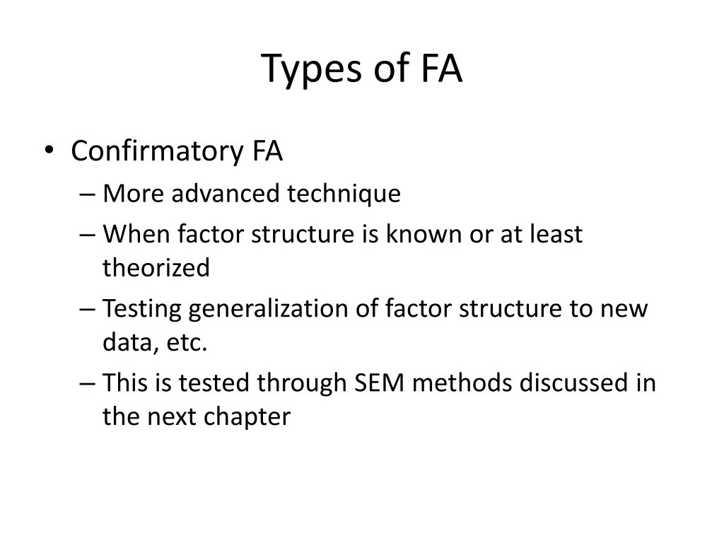 types of fa 1