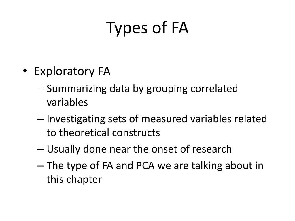 types of fa