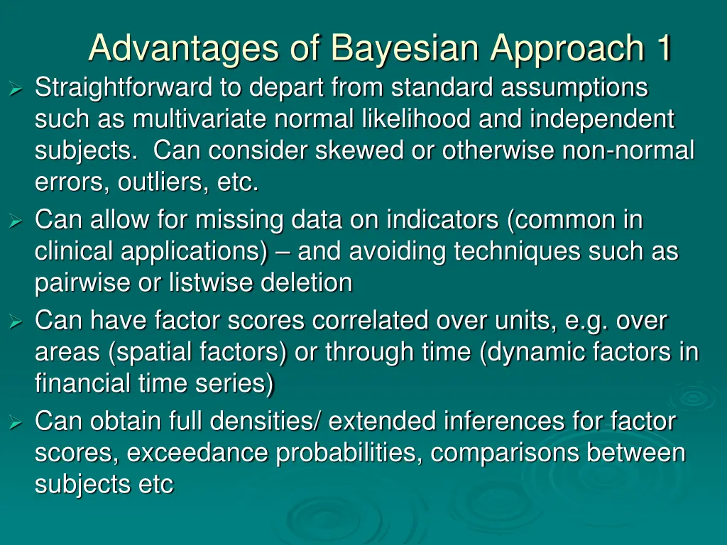 advantages of bayesian approach 1 straightforward