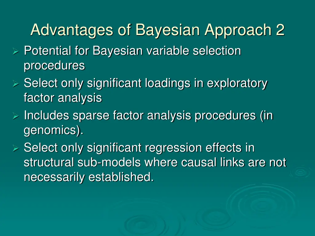 advantages of bayesian approach 2 potential
