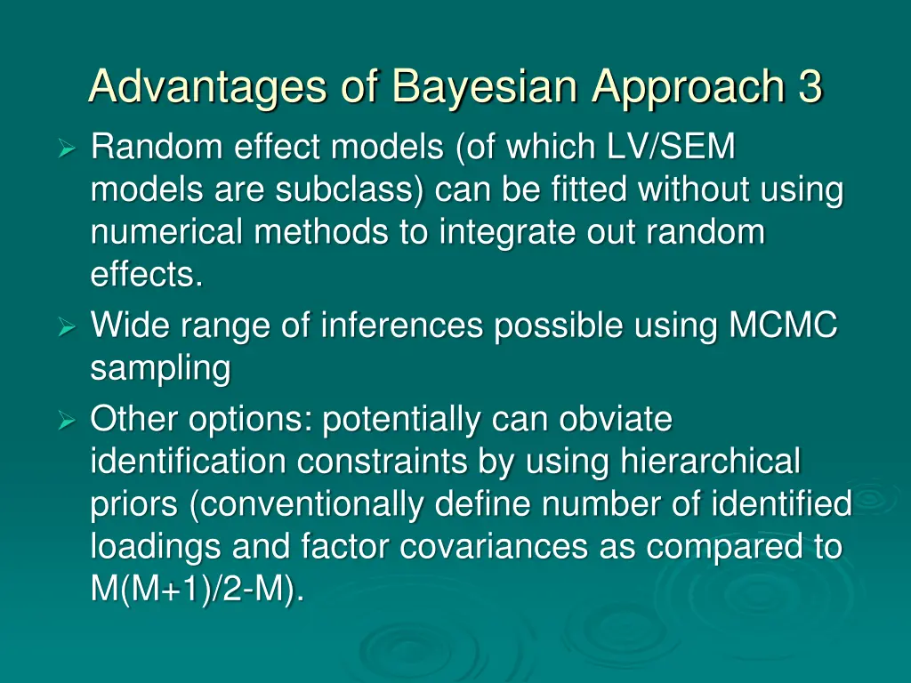 advantages of bayesian approach 3 random effect