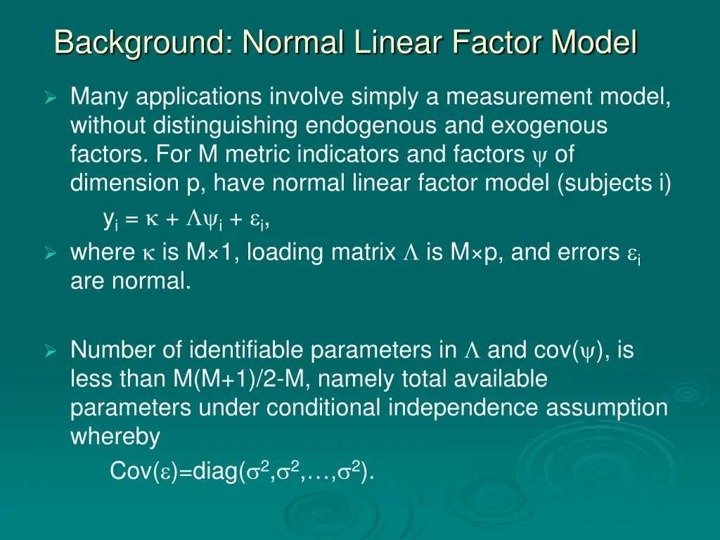 background normal linear factor model
