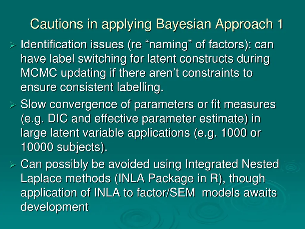 cautions in applying bayesian approach 1