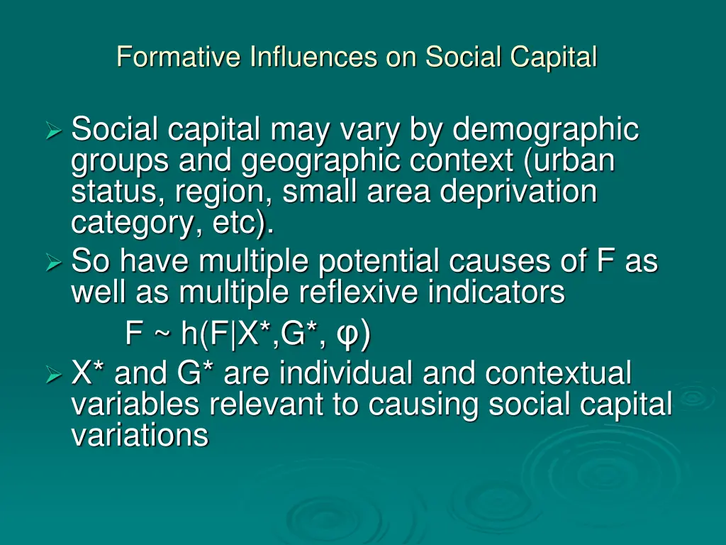 formative influences on social capital