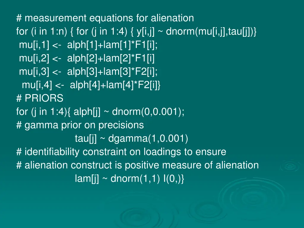 measurement equations for alienation