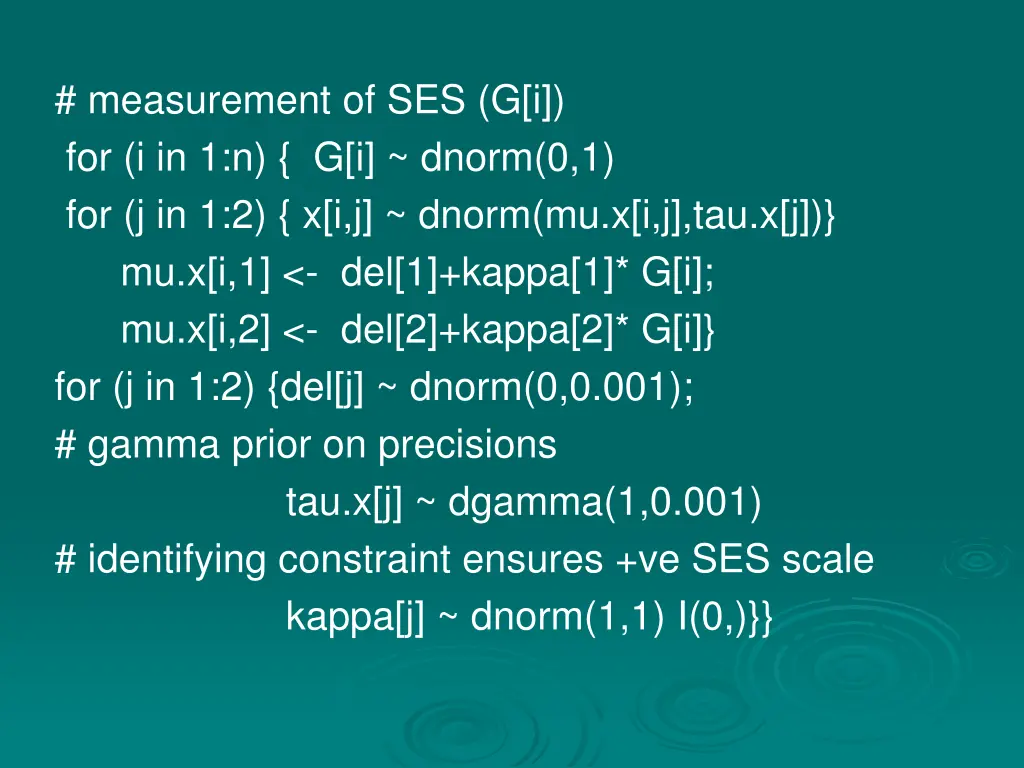 measurement of ses g i for i in 1 n g i dnorm