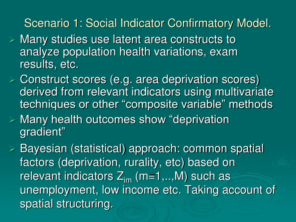 scenario 1 social indicator confirmatory model