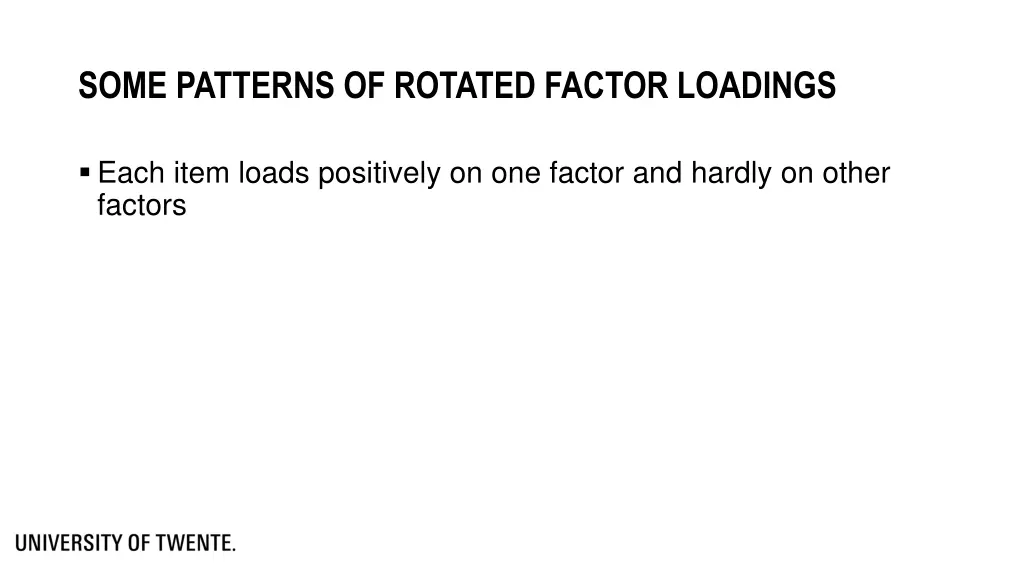 some patterns of rotated factor loadings