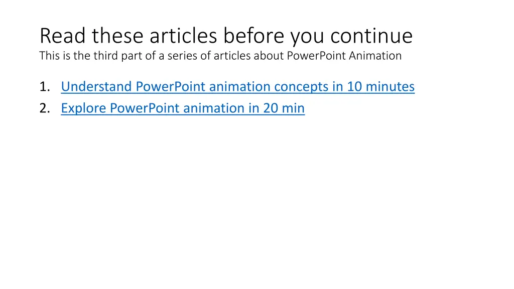 read these articles before you continue this