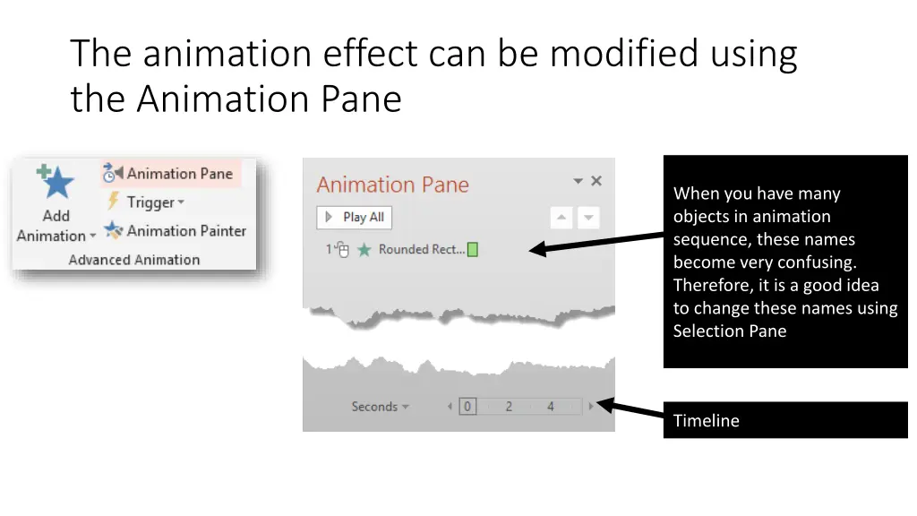 the animation effect can be modified using
