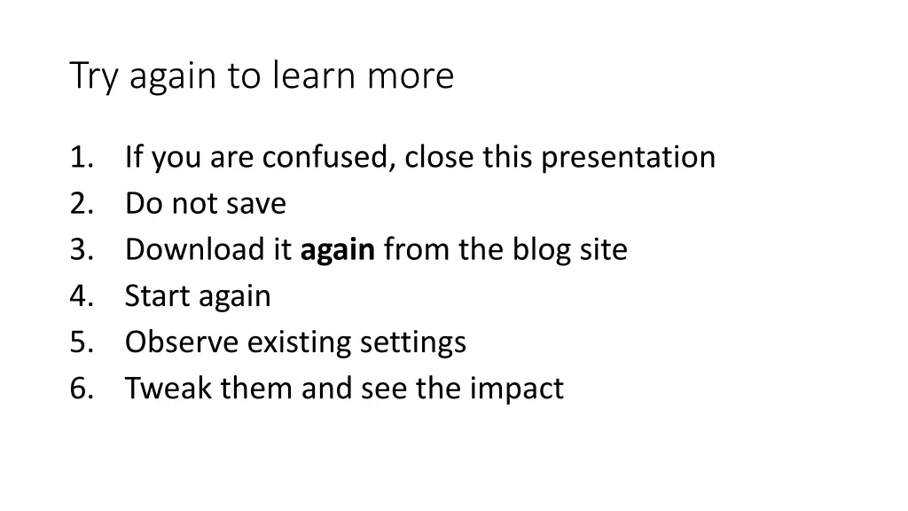 try again to learn more
