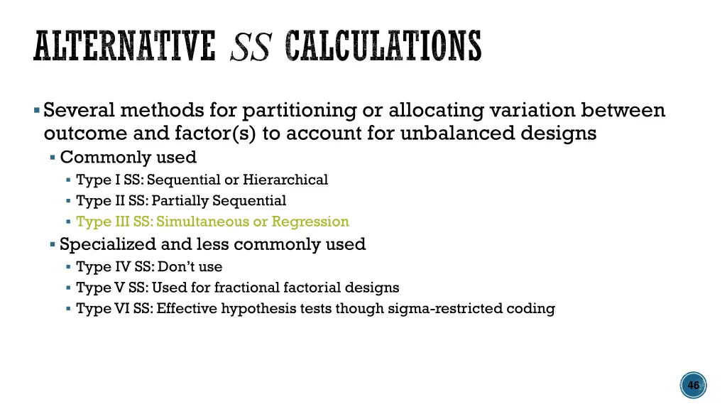 alternative ss calculations