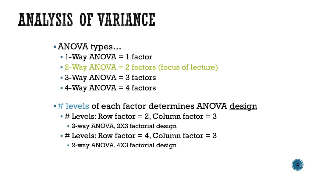 analysis of variance