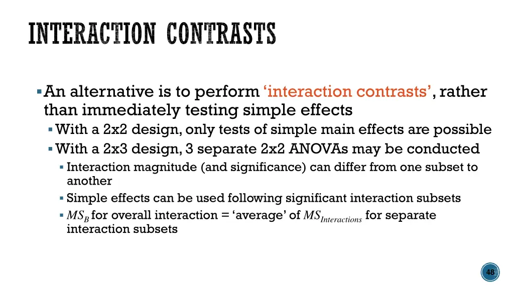 interaction contrasts