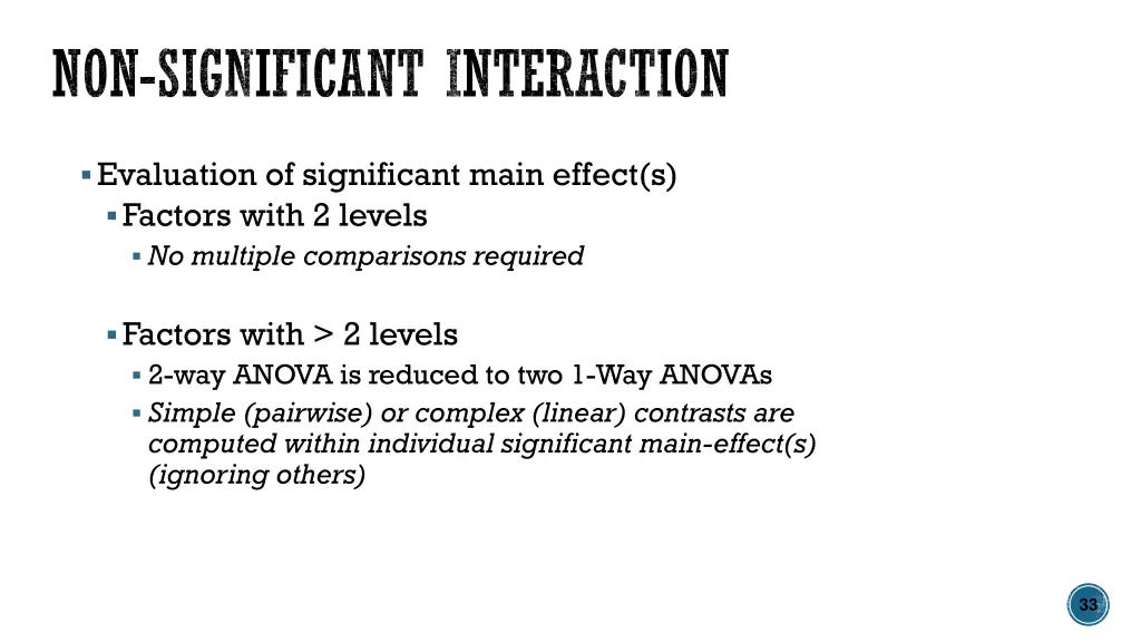 non significant interaction