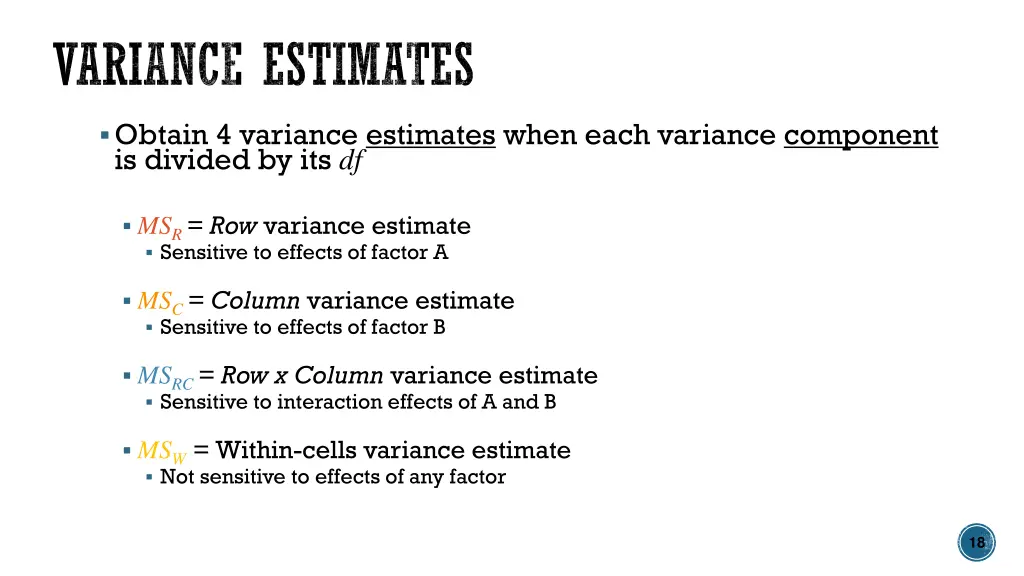 variance estimates