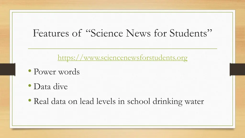 features of science news for students
