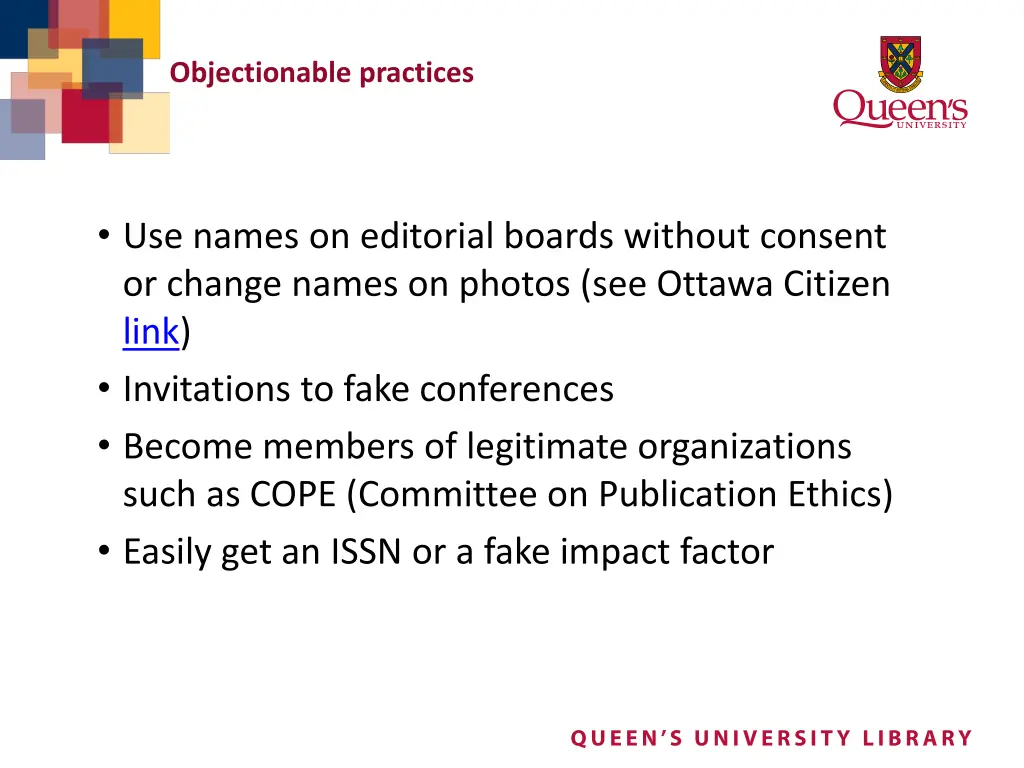 objectionable practices