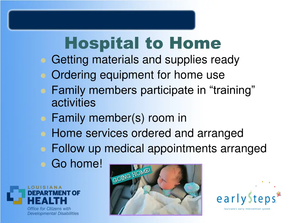 hospital to home getting materials and supplies