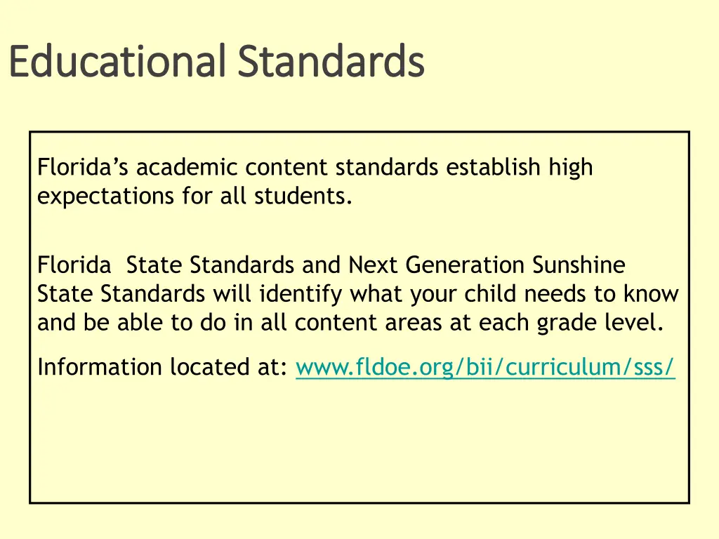 educational standards educational standards