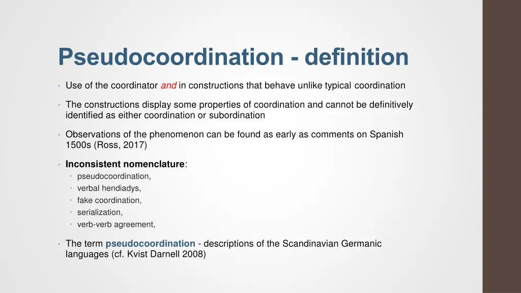 pseudocoordination definition 1
