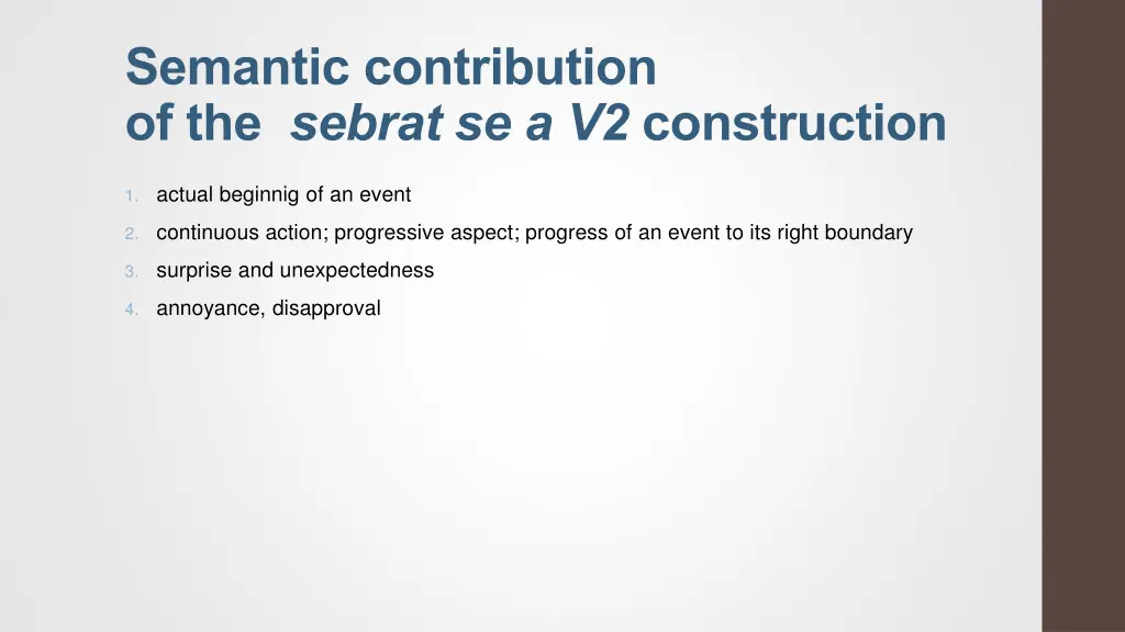 semantic contribution of the sebrat