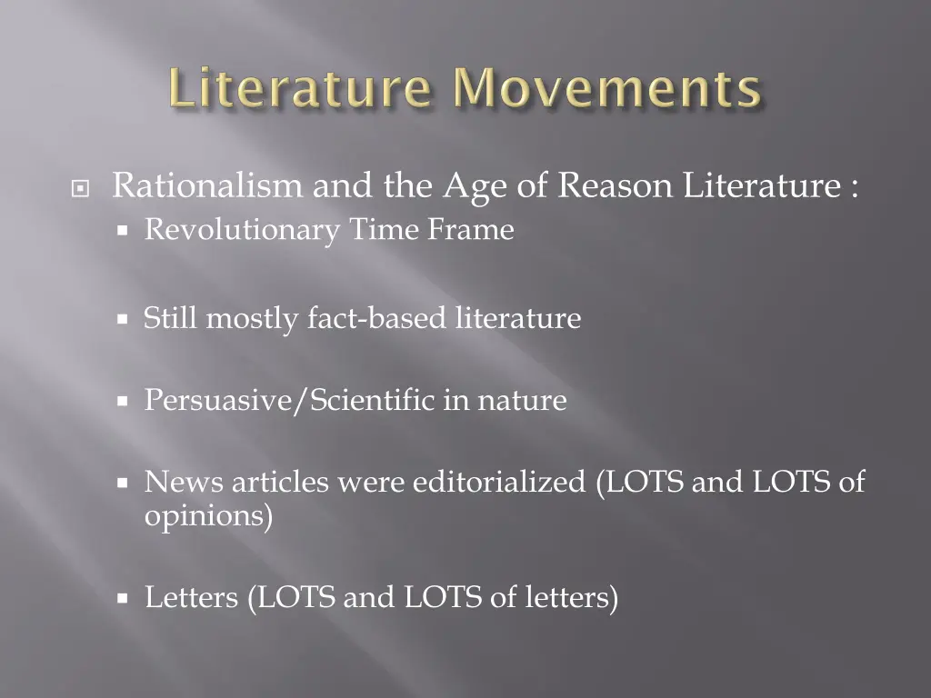 rationalism and the age of reason literature