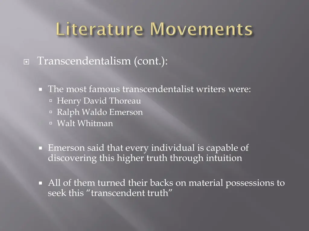 transcendentalism cont