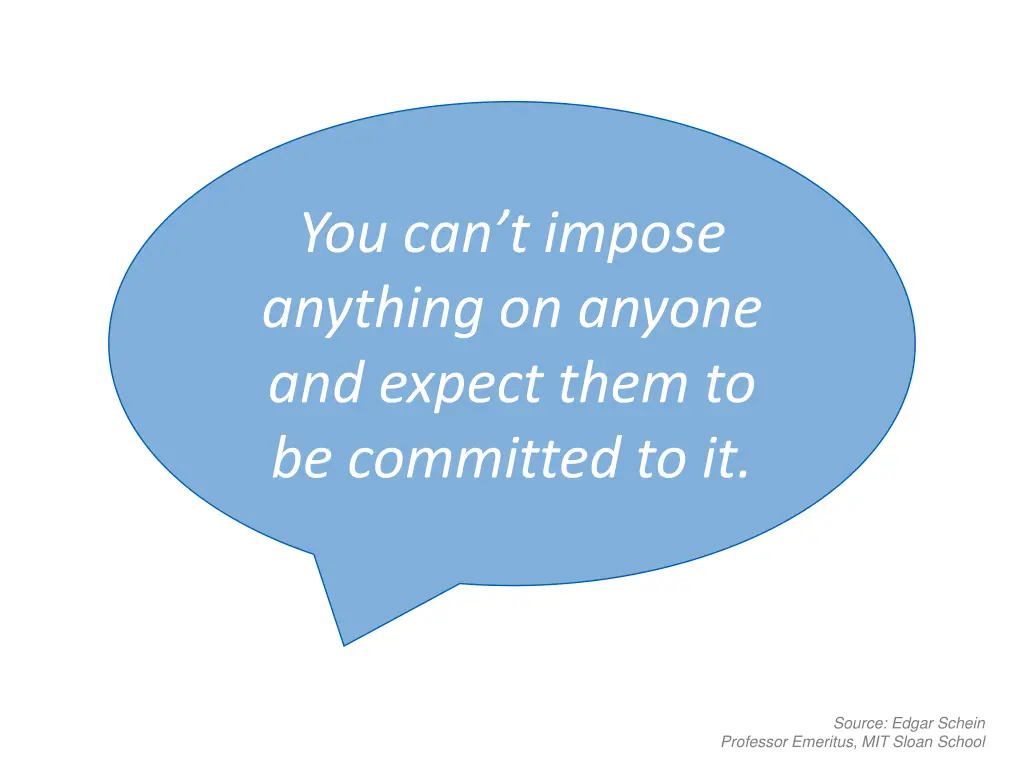 you can t impose anything on anyone and expect