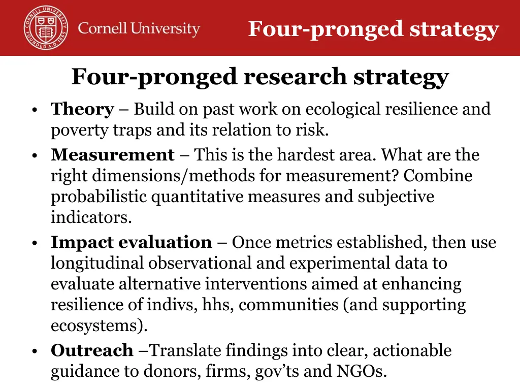 four pronged strategy