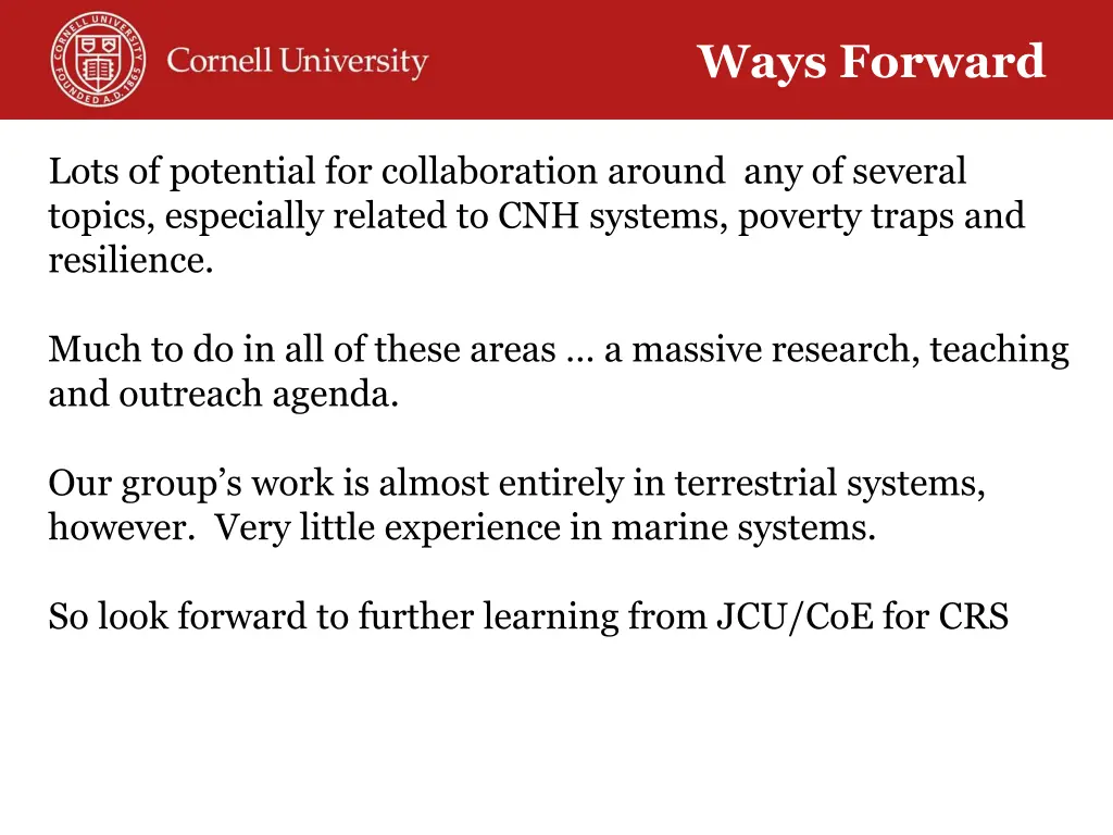 ways forward