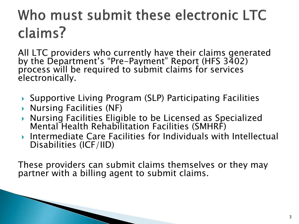 all ltc providers who currently have their claims