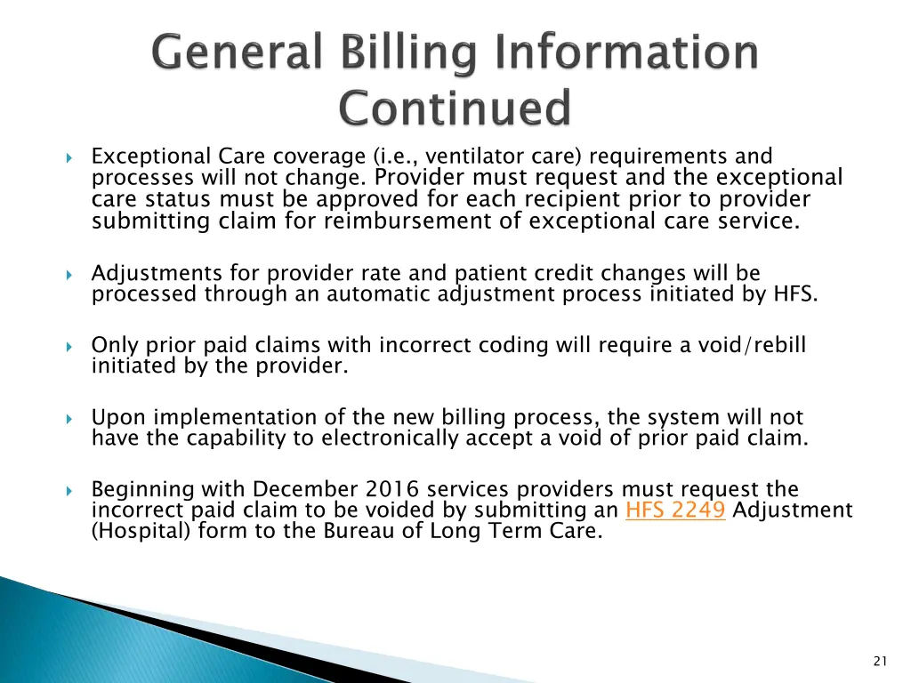 exceptional care coverage i e ventilator care