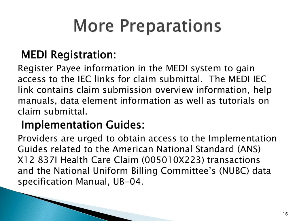 medi registration register payee information