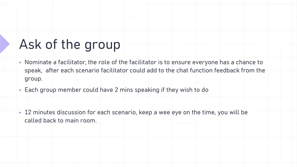 ask of the group