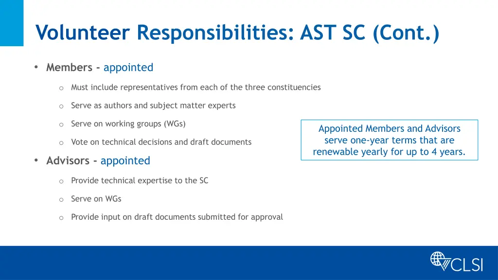 volunteer responsibilities ast sc cont
