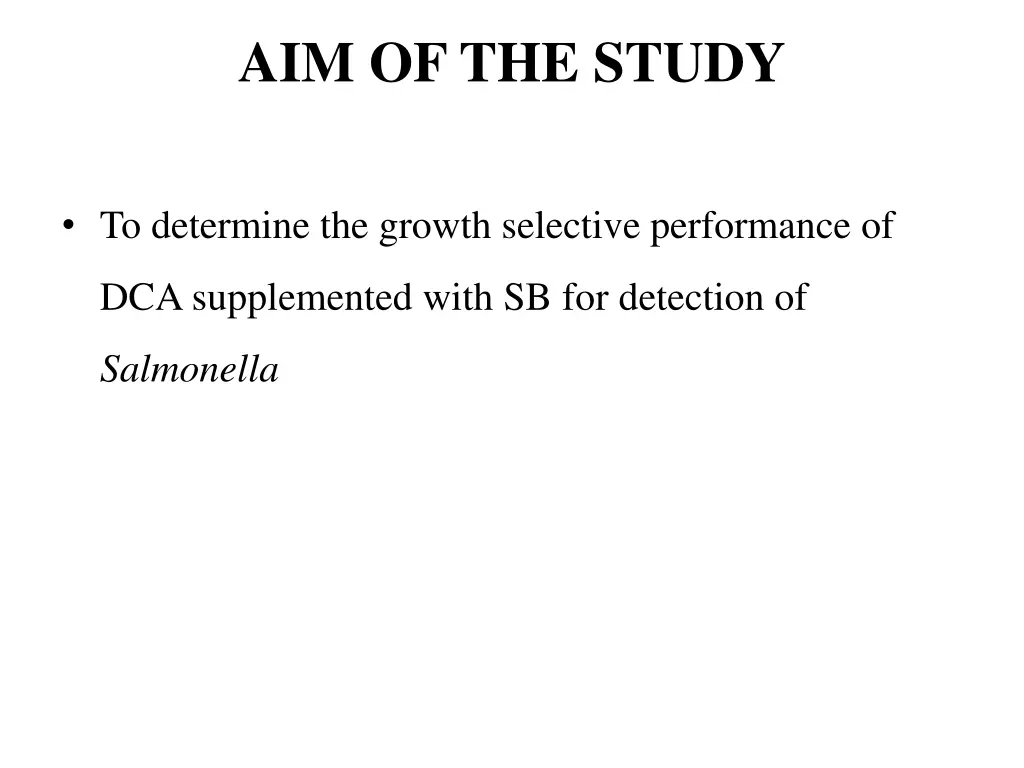 aim of the study
