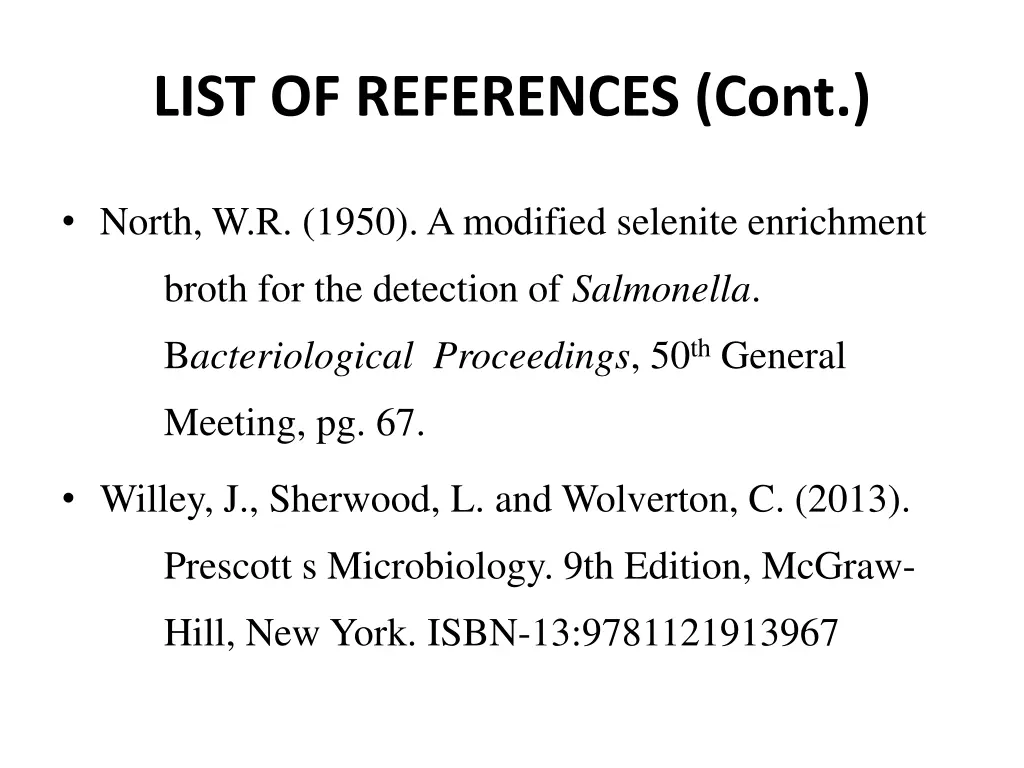 list of references cont 1