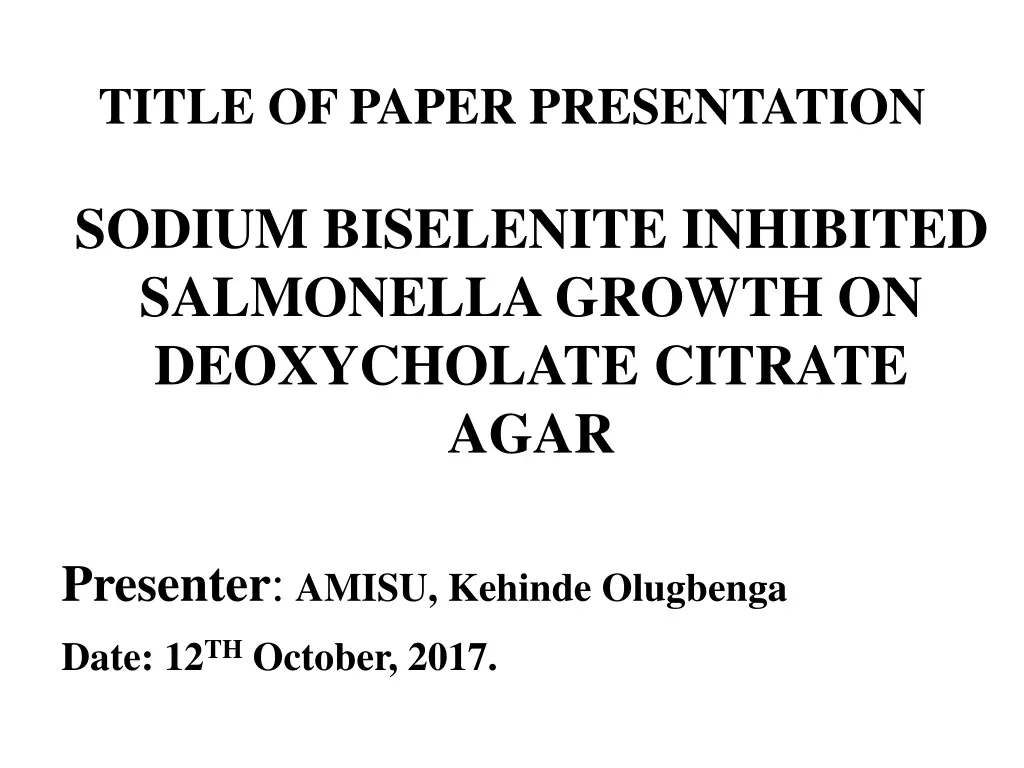 title of paper presentation