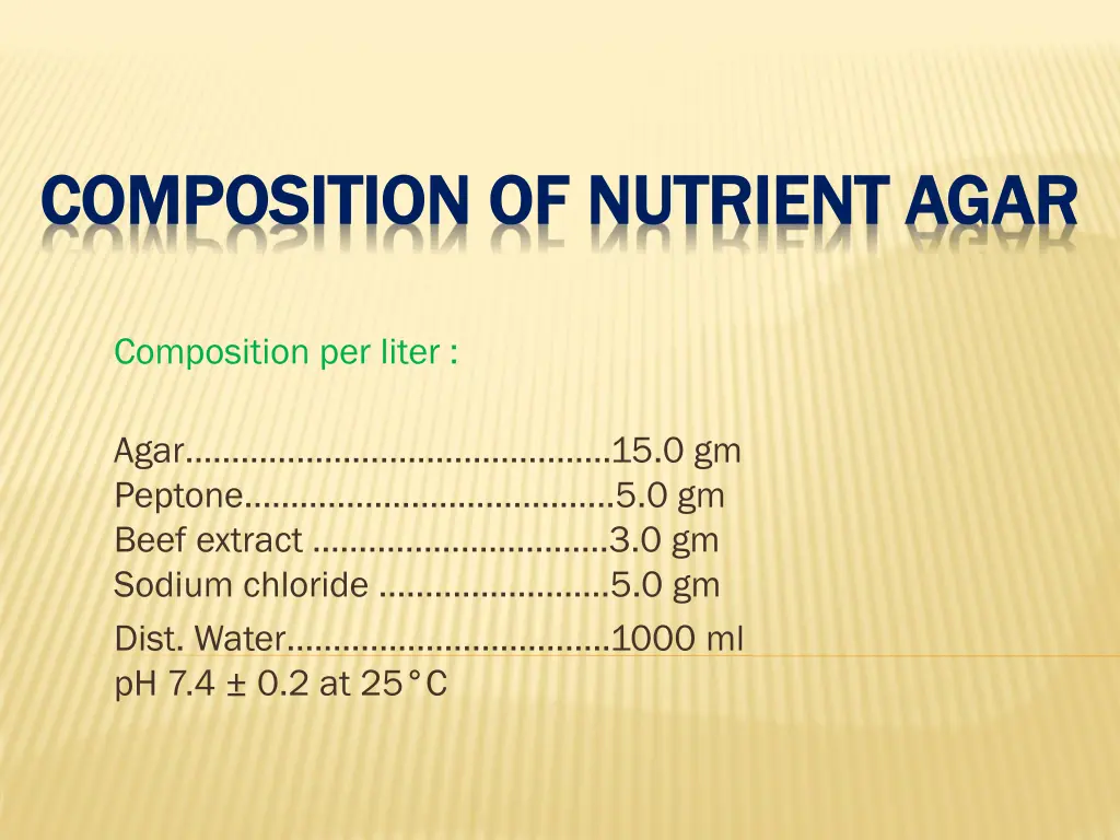 composition of nutrient agar composition