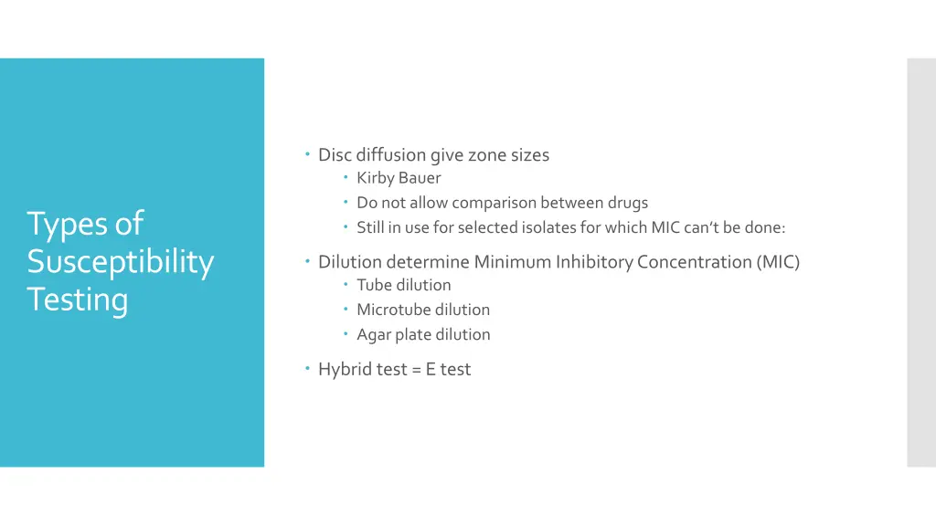 disc diffusion give zone sizes kirby bauer