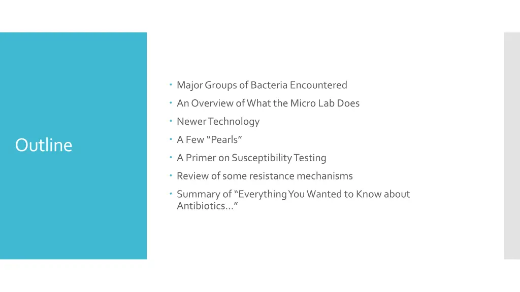 major groups of bacteria encountered