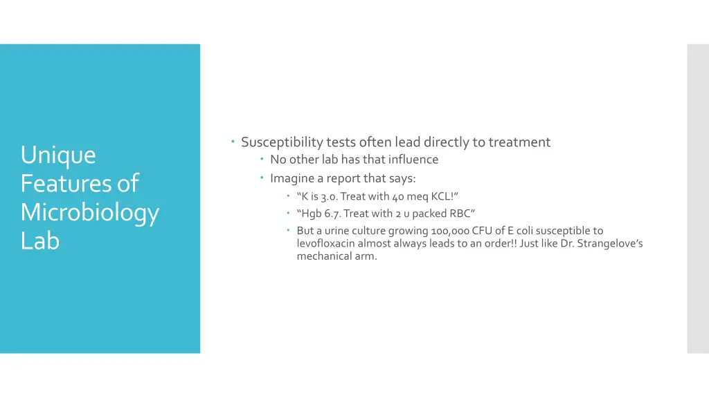 susceptibility tests often lead directly