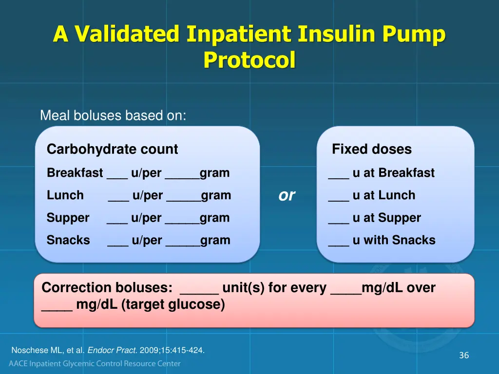 a validated inpatient insulin pump protocol 1
