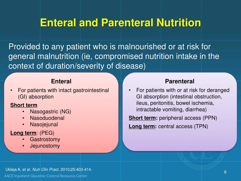 enteral and parenteral nutrition