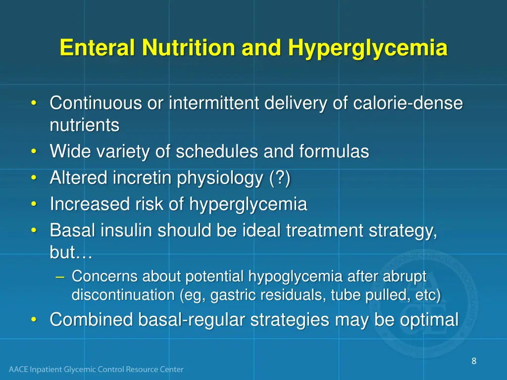 enteral nutrition and hyperglycemia