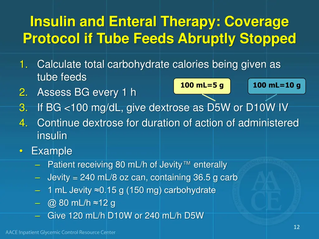 insulin and enteral therapy coverage protocol