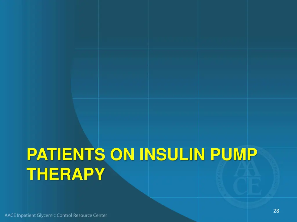 patients on insulin pump therapy