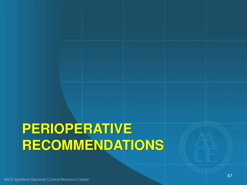 perioperative recommendations