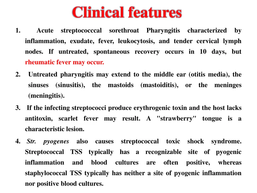 clinical features